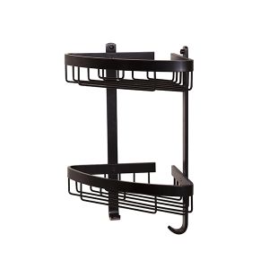 Croydex 2 Tier Corner Basket Aluminium Chunk Black