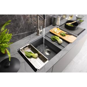 Abode Synchronist Large Sink Granite Metallic Grey 900mm