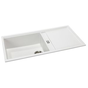 Abode Synchronist Large Sink Granite Metallic White 900mm