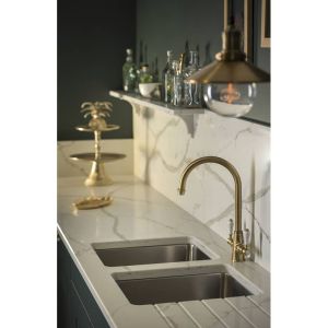 Abode Ludlow Dual Lever Sink Mixer Antique Brass