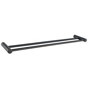 Evox Cappella Round Double Towel Rail Stainless Steel Black