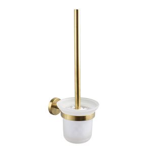 Evox Cadenza Stainless Steel Toilet Brush & Holder Brushed Gold