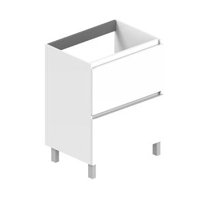 Evox Centrum Double Drawer Floor Standing White Vanity 600mm