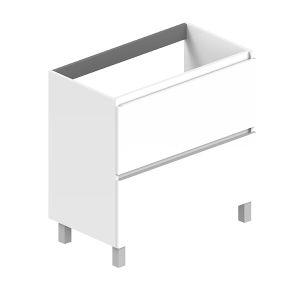 Evox Centrum Double Drawer Floor Standing Vanity White 800mm