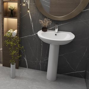 Amalphi Basin And Pedestal White 502x418x821mm
