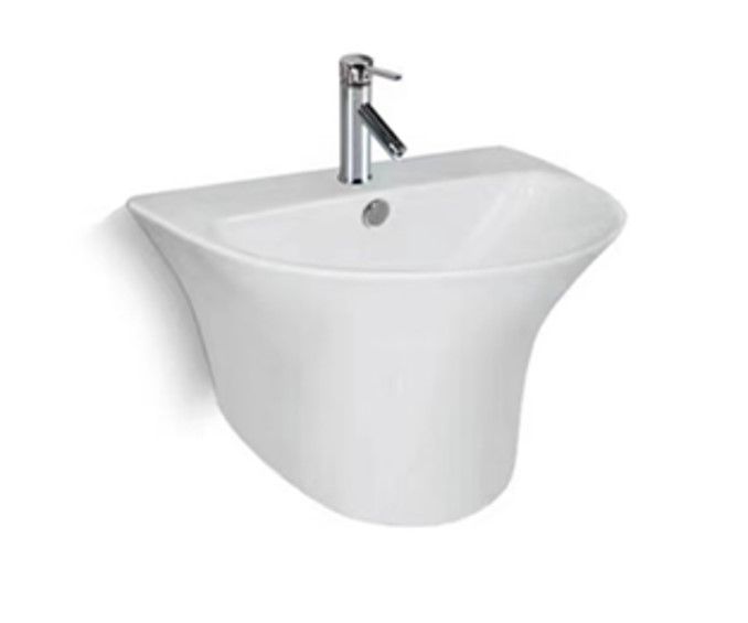 Evox Jasmine Wall-Mounted Basin White 570x495x395mm (Excludes Tap