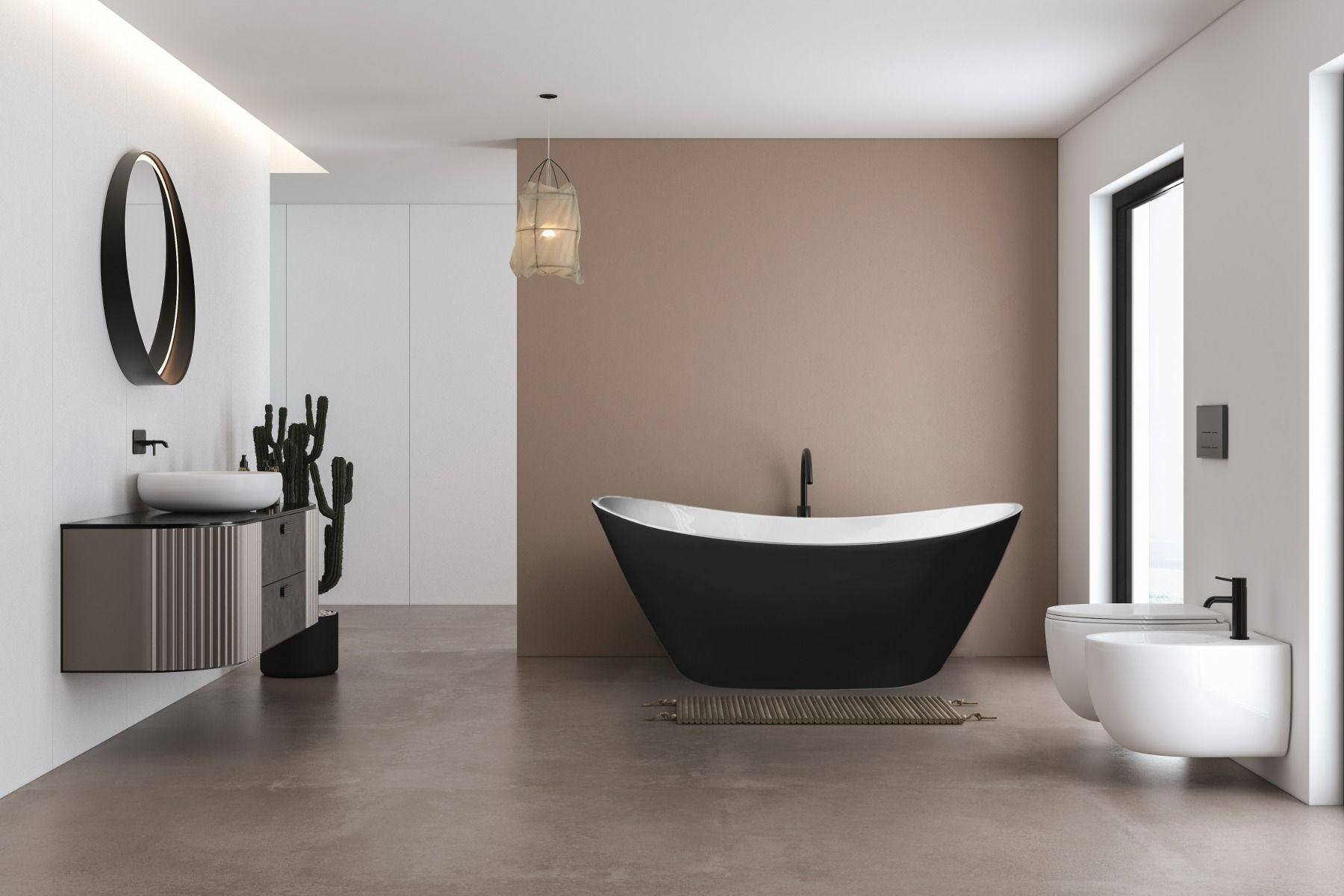 PLASTICANA サボ　サイズ37 Evox Thea Freestanding Bath Gloss Black 1700x800x680mm | Tile Africa