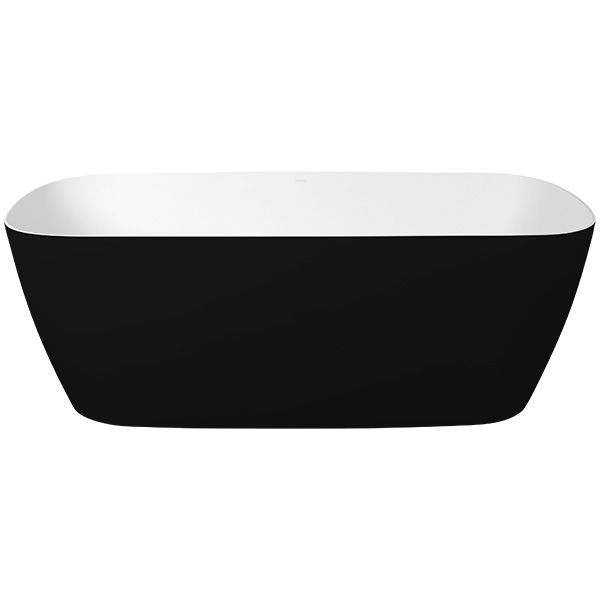 Nuvo Mode Rectangular Freestanding Stone Bath Black 1600x720x436