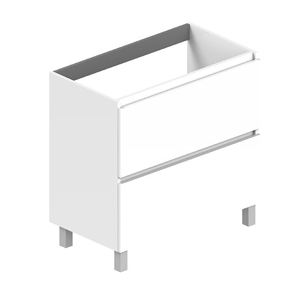 Evox Centrum Double Drawer Floor Standing Vanity White 800mm
