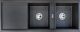 Abode Synchronist Double Bowl Sink Granite Black 1160mm