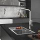 Abode Hex Single lever Pull Out Sink Mixer Brushed Nickel