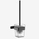 Bodie Onyx Square Toilet Brush & Holder Black