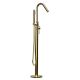 Nuvo Round Freestanding Bath Mixer with Hand Shower Brushed Gold