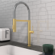Evox Toronto Professional Pull-Around Sink Mixer Brushed Gold