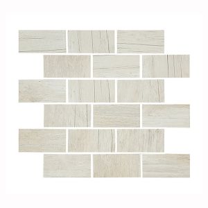 Houtbay Bleached White108 Stagger Ceramic Mosaic 300x300mm