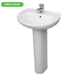 Neo Deluxe Basin &amp; Pedestal (Pre-punched 3 holes)