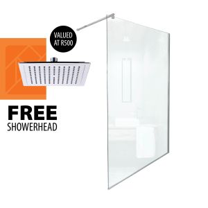 Evox Thera Walk-In Shower 1000mm & Shower Head Combo