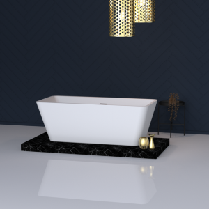 Evox Danae Rectangular Freestanding Bath with Overflow White 1685x795x600mm