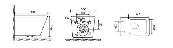 Evox Aldrin Wall-Hung Pan Rectangular