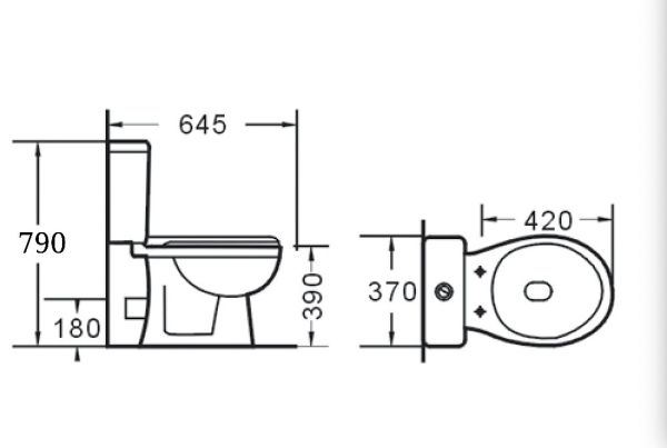 Evox Astro Round Close Coupled Toilet Round