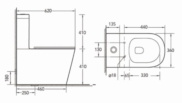 Evox Maia V2 Close Coupled Toilet Suite Square White | Tile Africa